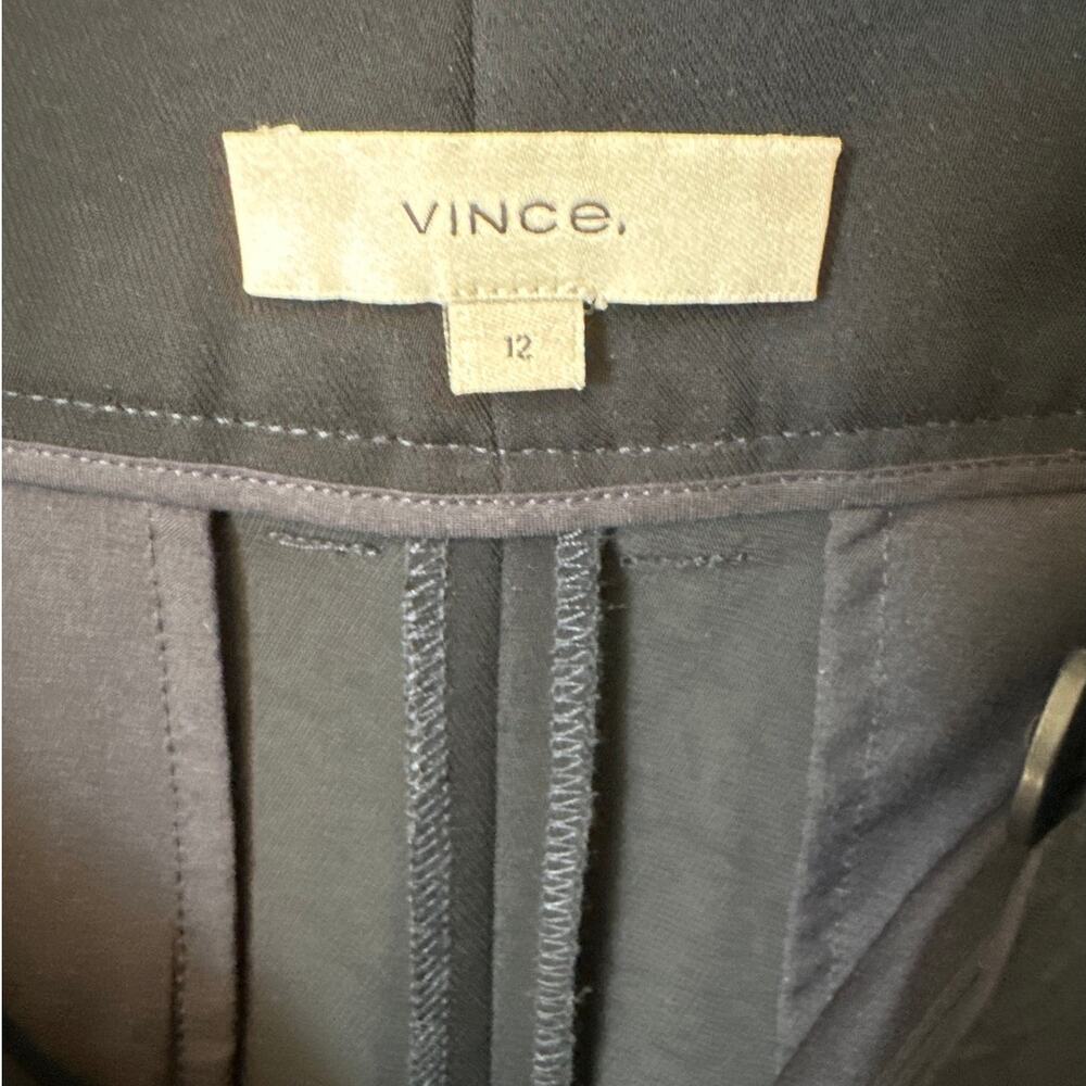 Vince Pleated Tailored Shorts Womens Sz 12 Black Trouser Zip Front Pockets - Picture 4 of 12
